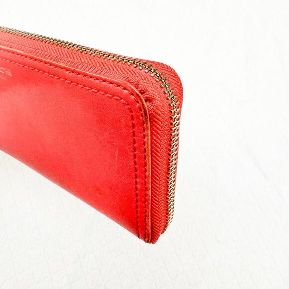 Coach Leather Coral Zippered Organizer Wallet Clutch - Picture 3 of 6